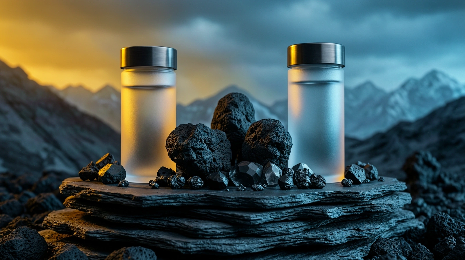 Raw mineral textures in low mountain light